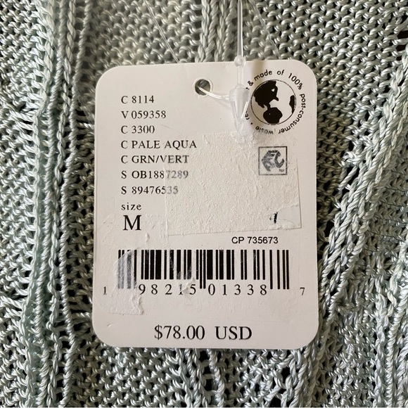 Free People Women's Light Green Knit Button-Down Tank Crop Top Size M $78 MSRP - Picture 5 of 9